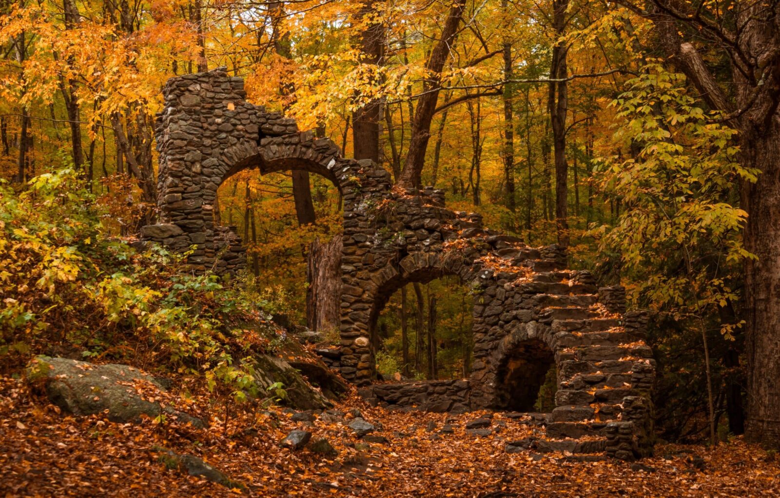 The castle ruins are especially magical in the fall.