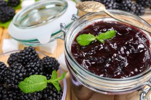 Homemade fruit jam at farmers market