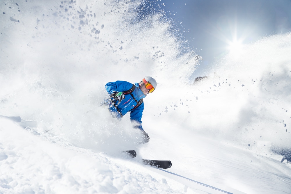 A skier enjoying some of the best skiing in Vermont near our Bed and Breakfast